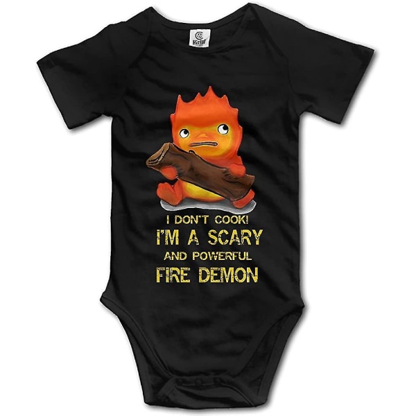 Sammoi Studio Ghibli Howl's Moving Castle Calcifer Baby Jumpsuit Romper Klätterkläder Svart M