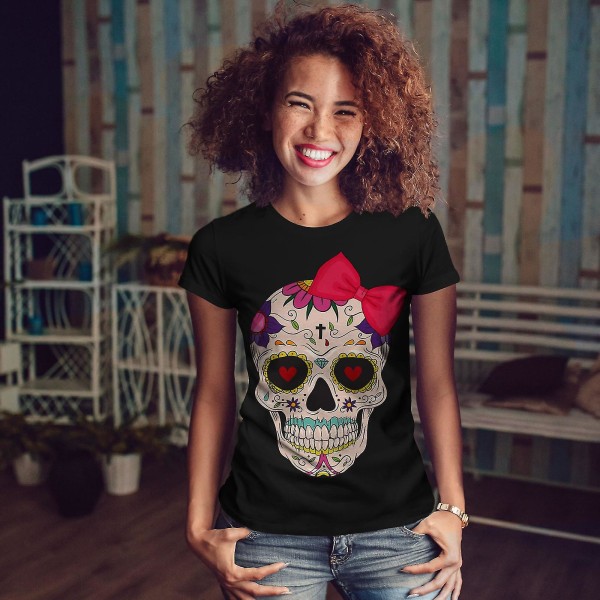 Cross Death Skull Women Blackt-shirt M