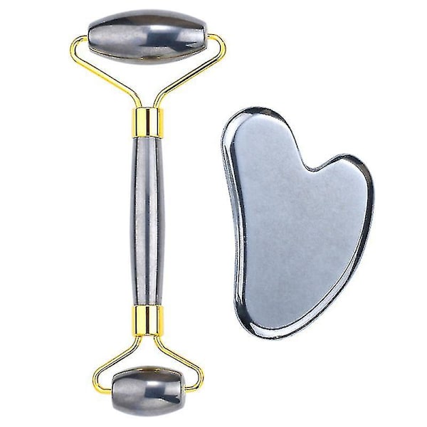 Terahertz Face Gua Sha Crystal Roller Ansiktsmassage Scratch Board Skönhet Hudvård Gouacheskrapa Guasha set
