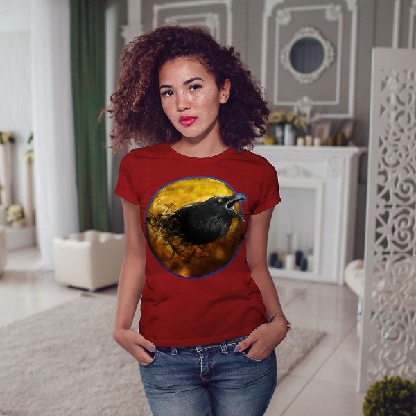 Raven Beast Moon Animal Women T-shirt 3XL