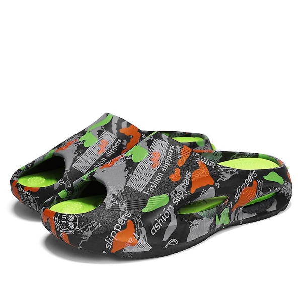 Strandtofflor för män Modesandaler Utomhus Halkfria inomhusskor 3B2205-C Black 39-40