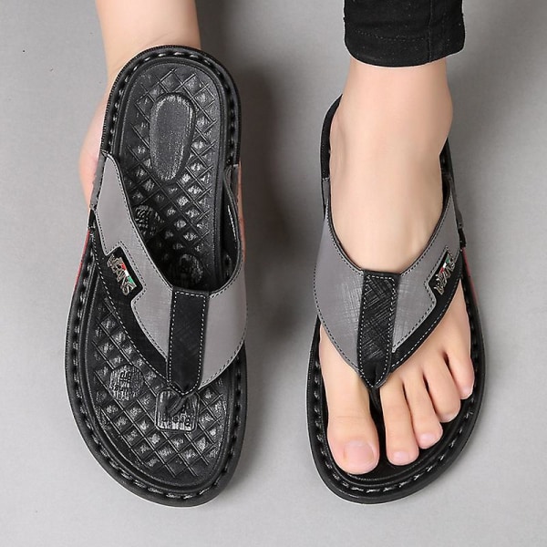 Herrtofflor Halkfria sandaler Mode strandskor för kvinnor 19760 Gray 43