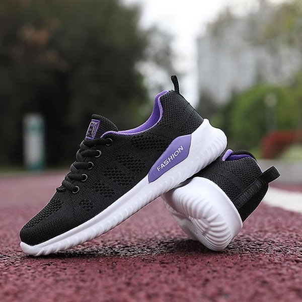 Damsneakers Andas löparskor Mode Sportskor 3A2088 BlackPurple 40