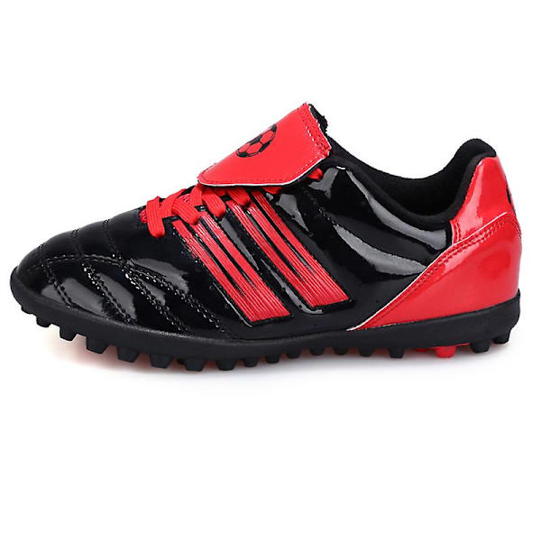 Pojkar Fotbollsskor Spikes Fotbollsskor för ungdomar Ankelstövlar Atletisk Sneaker 3C26005 BlackRed 34