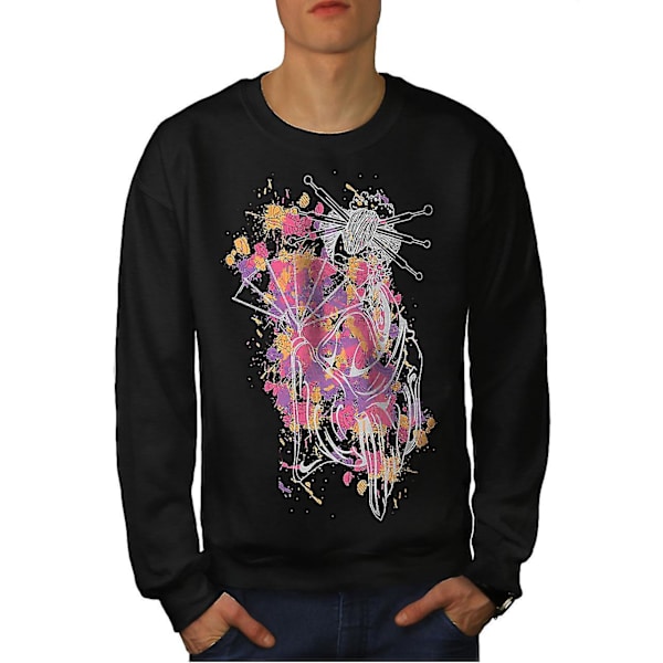 Art Girl Kvinna Män Blacksweatshirt | Wellcoda M