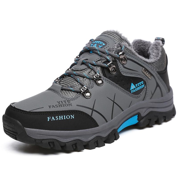 Vinter snösneakers för män Vattentåliga skor Anti-halk Casual Lätta vandringsskor 8527 Gray 43