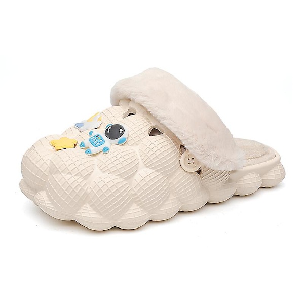 Lätta bomullstofflor för män Vinterhusskor inomhus utomhus snöskor 2J819 Beige 40-41