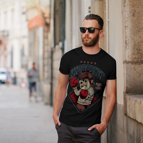 Boxning Fighting Sport Män Blackt-shirt S