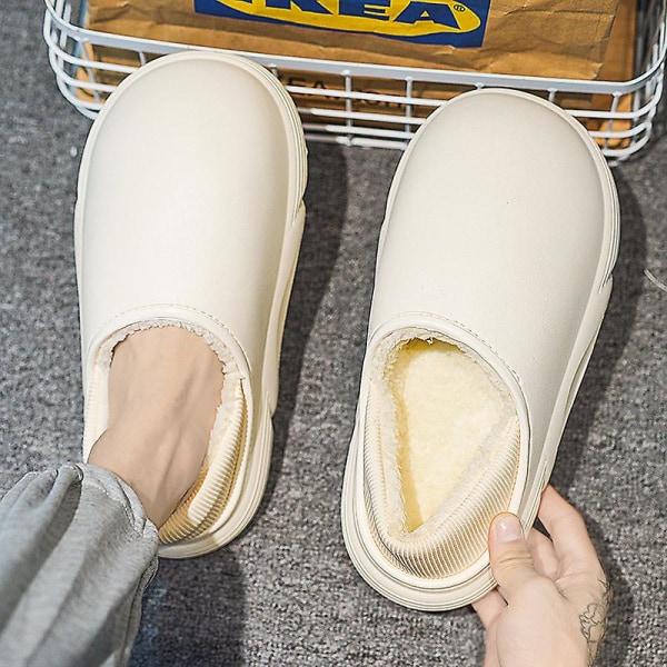 Män Kvinnor Bomulttofflor Modesandaler Utomhus Halkfria Inomhusskor Yj5750 Beige 40-41