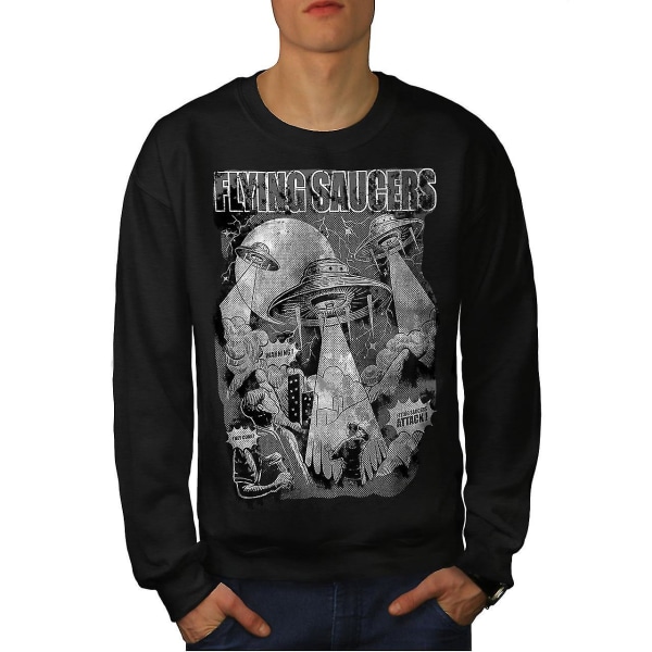 Space Being Spaceship Men Blacksweatshirt XXL