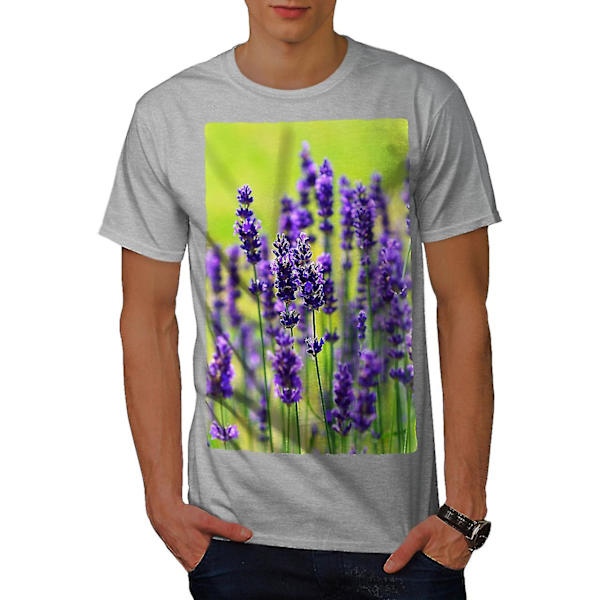 Levander Flower Men Gråskjorta M