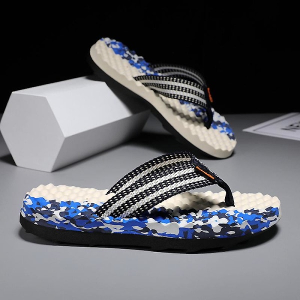 Flip-flops herrtrosor Sandaler Komforttofflor för stranden 3Cx1667 Blue 39
