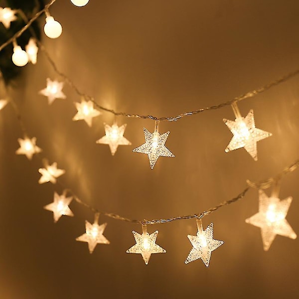 Star 100 Led Star String Lights, Plug In Fairy String Lights Vattentät, utdragbar