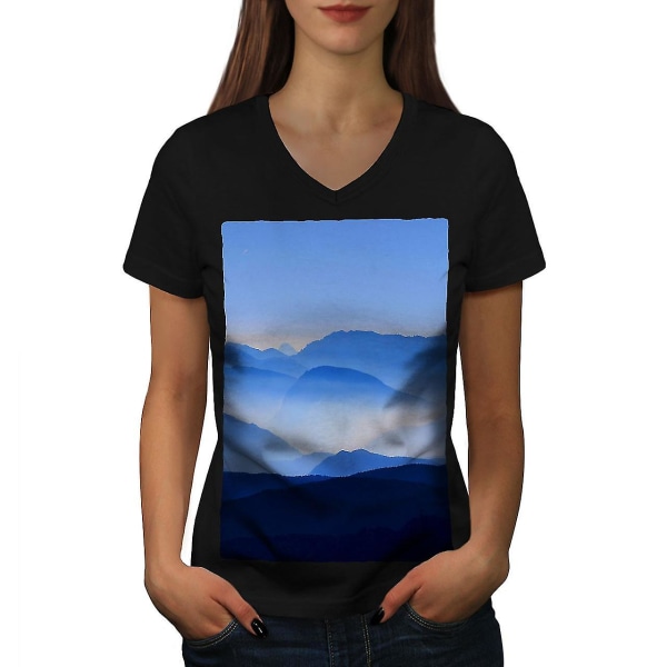 Fog Mountain Sky Women T-shirt L