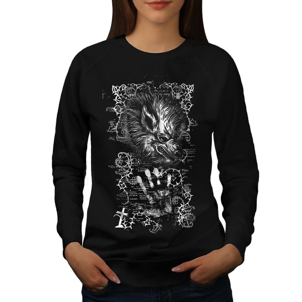 Beast Devil Wolf Kvinnor Blacksweatshirt | Wellcoda XL