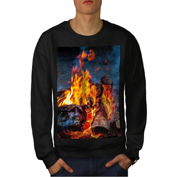 Fire Coal Camping Män Blacksweatshirt XL