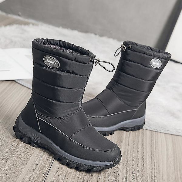 Herr Dam Vintersnöskor Vattentåliga skor Anti-halk Casual Lätt vandringskänga K05 Black 41