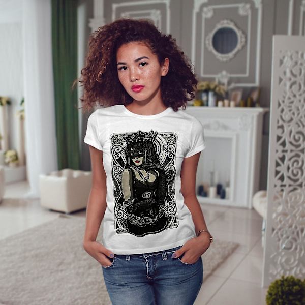 Girl Mask Queen Women Whitet-shirt XL