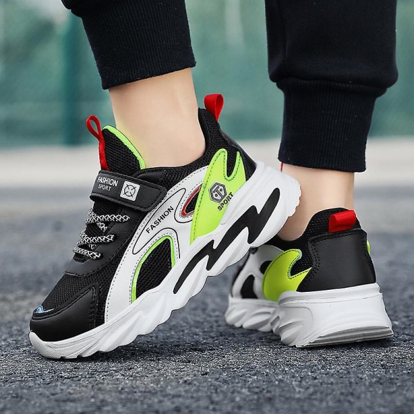 Pojkar Flickor Sneakers Andas löparskor Mode Sportskor 3Af858 Black 34