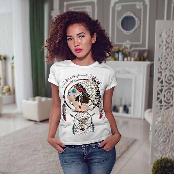 Chief Girl Art Fashion Women Whitet-shirt XXL