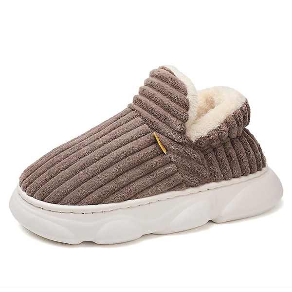 Herr bomullstofflor Vinter lätta husskor inomhus utomhus snöskor Z-3301 Brown 44