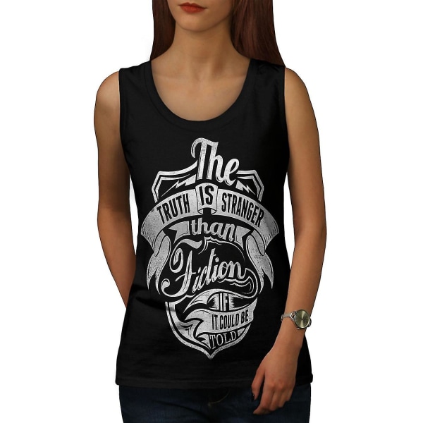 Truth Is Stranger Slogan Kvinnor Blacktank Top XL