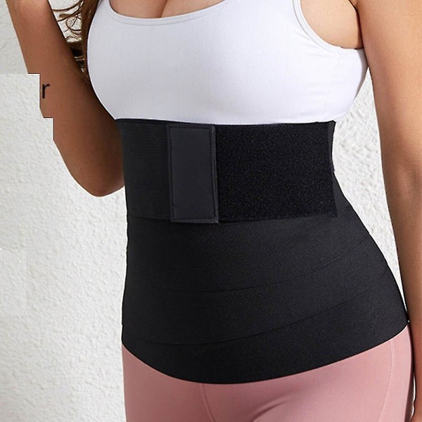 Ryckat bandage omslag med krok Fast stängning Slinga bantningsbälte Långt Torse-tejp Waist Trainer Slida Korsett, 13cm Uppgradering 2m