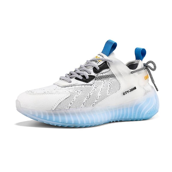 Sportlöparskor för män Halkfria ventilerande sneakers G209 White 40