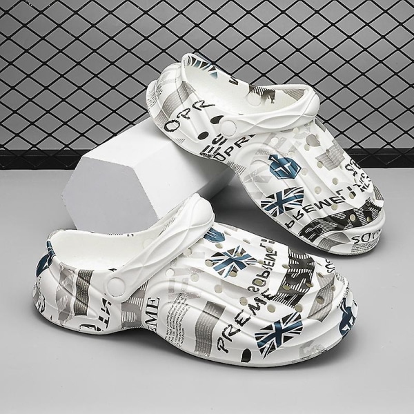 Strandtofflor för män Modesandaler Utomhus Halkfria inomhusskor 3B0820-1 White 41