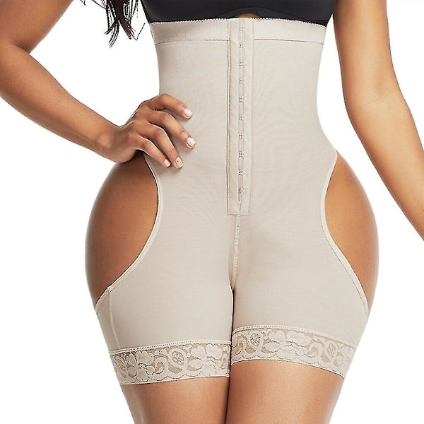 Hög midja bantning Body Shaper Kvinnor Sexig Push Up Butt Lifter Strap Butt Enhancer Magekontroll Booty Lifter Shaper Trosor,svart XL