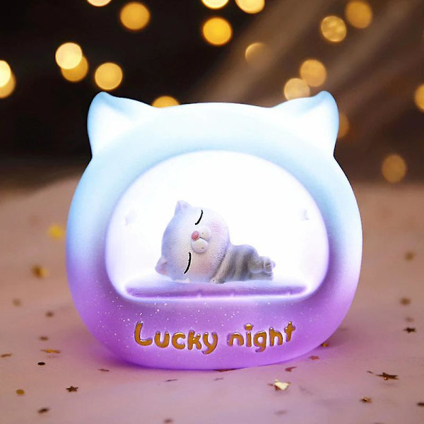 Kawaii kattunge Resin fallbeständig sänglampa