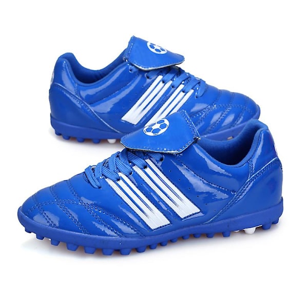 Pojkar Fotbollsskor Spikes Fotbollsskor för ungdomar Ankelstövlar Atletisk Sneaker 3C26005 Blue 34