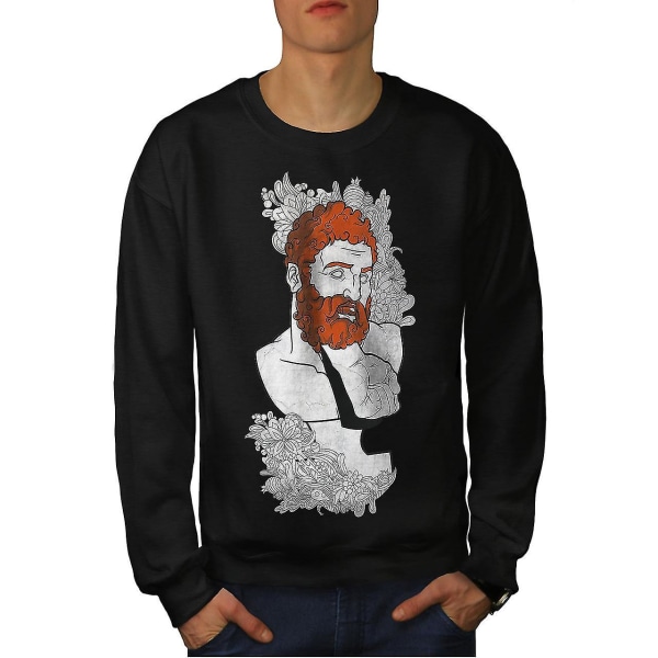 Skägg Greek Geek Mode Män Blacksweatshirt | Wellcoda M