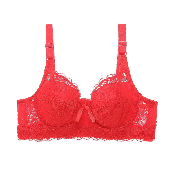 Plus Size BH Sexig Bralette Crop Top Underkläder Push Up Axelbandslös BH Bh Spets Dam BH Underkläder BH Subjectador Biustonosz,röd D and 46 to 105