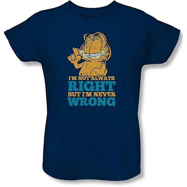 Garfield - Kvinnors Never Wrong T-shirt i Marinblå M