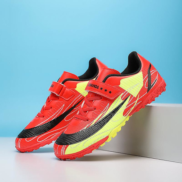 Fotbollsskor för barn Spikes Fotbollsskor för ungdomar Ankelstövlar Athletic Sneaker 3C6622 Red 32