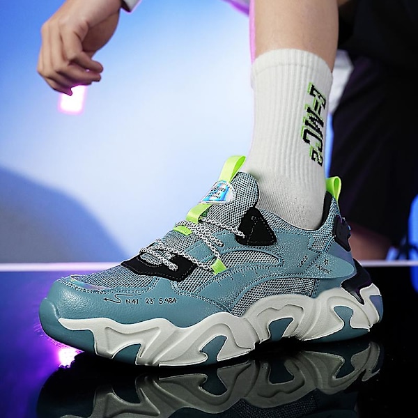 Basketskor för män Andas Sneakers Löparskor 3A6636 Cyan 41