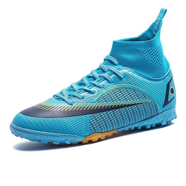 Fotbollsskor för män Halkfria fotbollsskor Klossar Gräs Fotbollssneakers Yjz18A Cyan 40