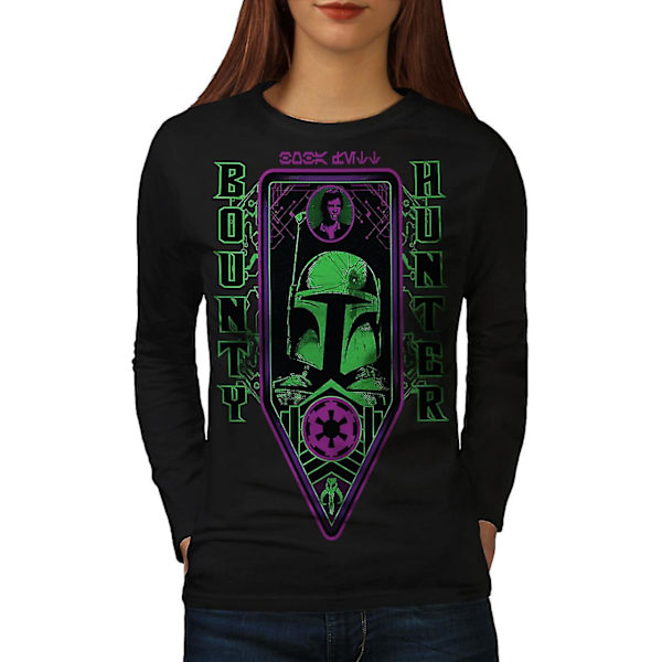 Bounty Hunter Space, svart långärmad t-shirt för kvinnor M