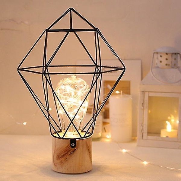 Nordic art järn ihålig bordslampa led koppartrådslampa nattlampa vardagsrum sovrum sängbord readi