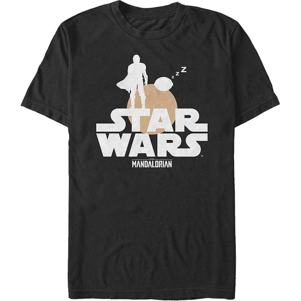 Prisjägare och barn silhuetter Star Wars Mandalorian T-shirt XL