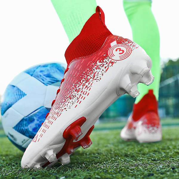Fotbollsskor för män Halkfria fotbollsskor för herr, Gräs Fotbollssneakers Yj3000 Red 41