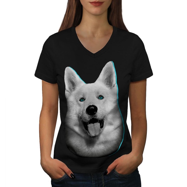 Söt Huskey djurhund T-shirt för kvinnor 3XL