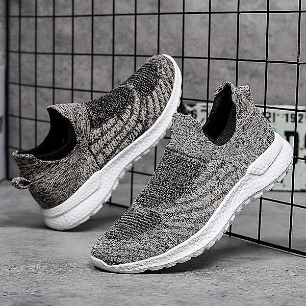 Herr Fly Weaving Sneakers Andas löparskor Mode Sportskor 3Af8026 Khaki 43