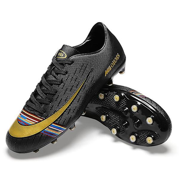 Fotbollsskor för män Halkfria fotbollsskor Klossar Gräs Fotbollssneakers D9065 Black 44