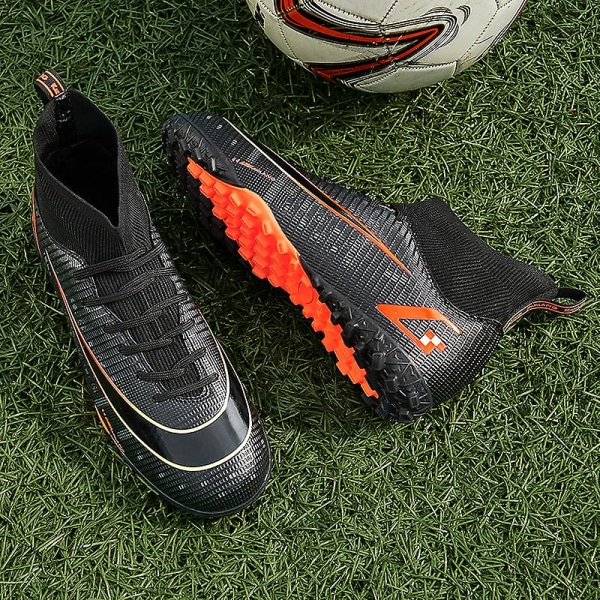 Fotbollsskor för män Höga fotbollsskor för vuxna Grästräning Sport Skor Sneakers 2J8066 Black 42