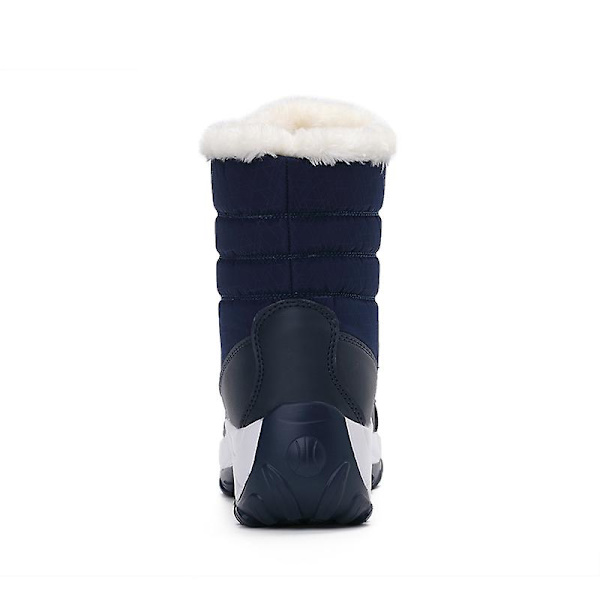 Dam Vinterstövlar Snow Boot Plysch Varma Skor Vattentät Boot 1617 DarkBlue 41