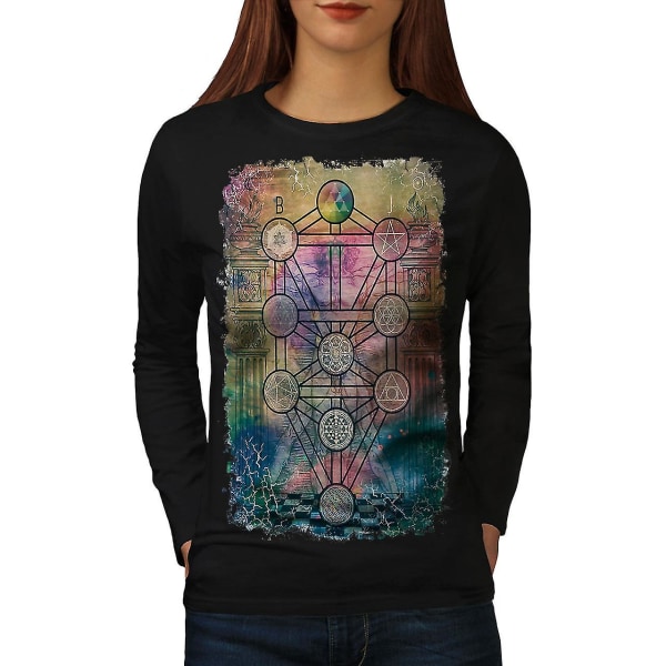 Geometry Circles Kvinnor Blacklong Sleeve T-shirt M