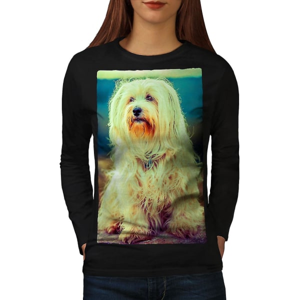 Havanese Hund Djur Djur Långärmad T-shirt för kvinnor L