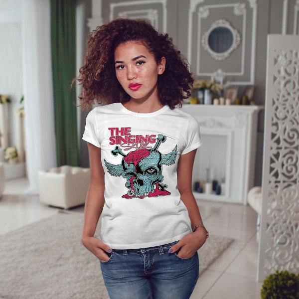 Singing Soul Brain Skull Women Whitet-shirt XL
